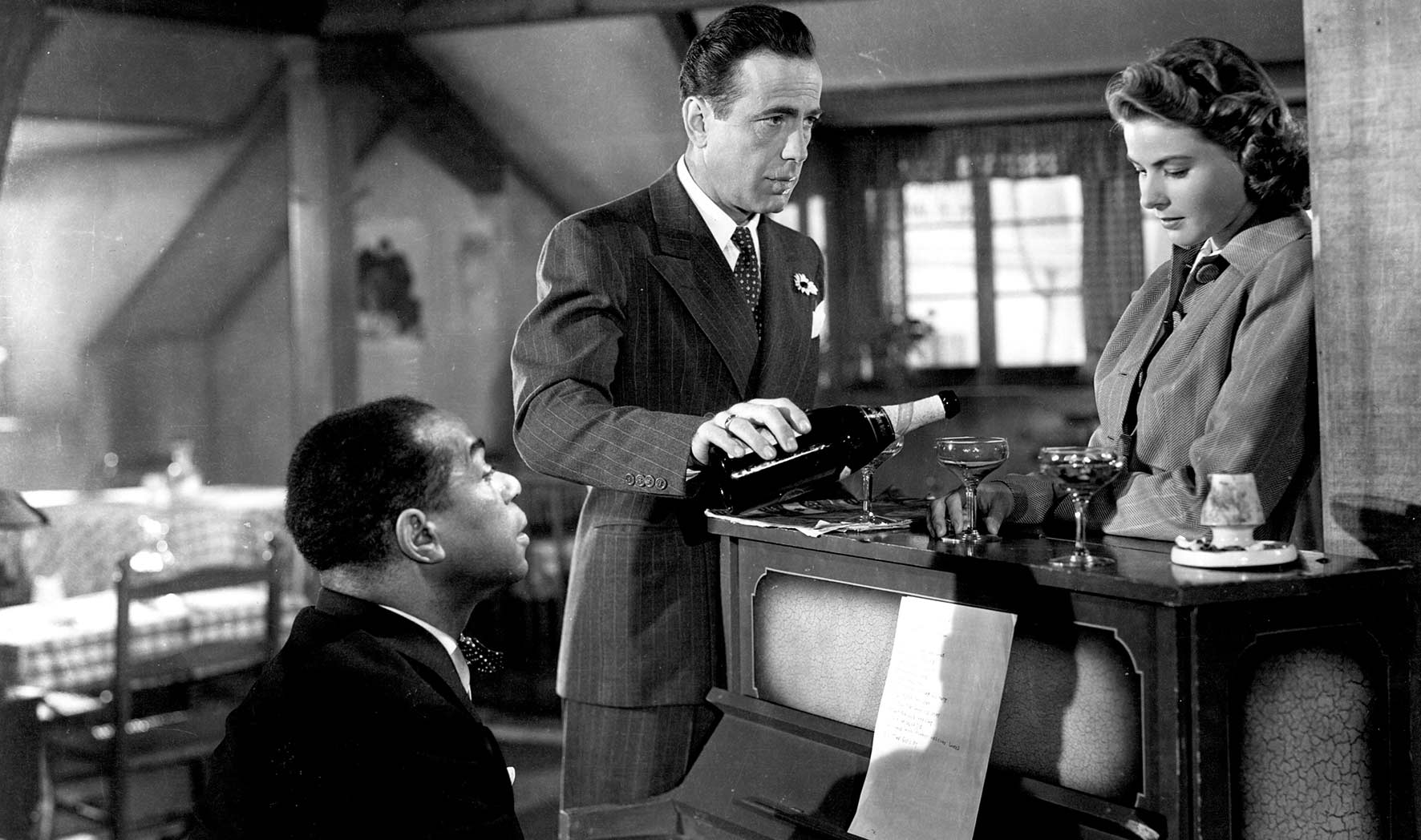 Dooley Wilson, Ingrid Bergman and Humphrey Bogart in a frame from Hollywood's classic: Cassablanca